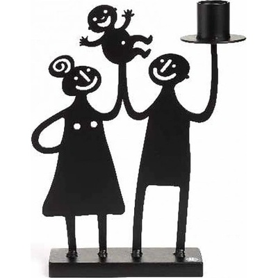 Svícen Family, Bengt & Lotta Švédsko Černá malý 11,5 x 9 cm