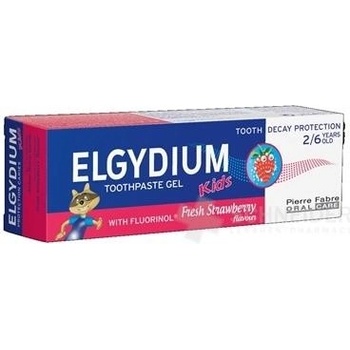 Elgydium Kids gelova zubná pasta s fluorin. 2-6 rokov jahoda 50 ml