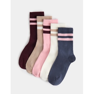 Marks & Spencer Опаковка 5 чифта памучни спортни чорапи (размер 6 малък - 7 голям) Marks & Spencer многоцветна Marks & Spencer | Mnogotsveten | Момичешки | 6-8+