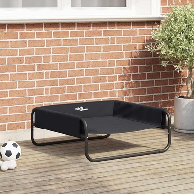 vidaXL Кучешко легло Черно 75 x 75 x 30 см Стомана (42008204)