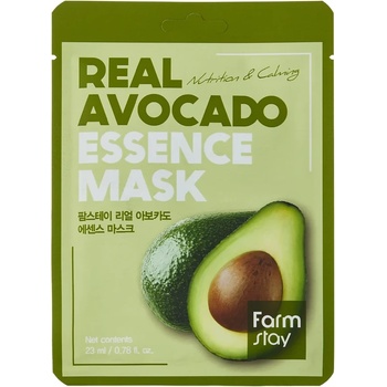 Farmstay Real Avocado Essence Mask - Подхранваща и успокояваща маска с авокадо 1бр/23мл