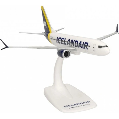 Herpa Boeing B737 MAX 8 Icelandair "Yellow" Tail design Named "Látrabjarg" Snap-Fit 1:200