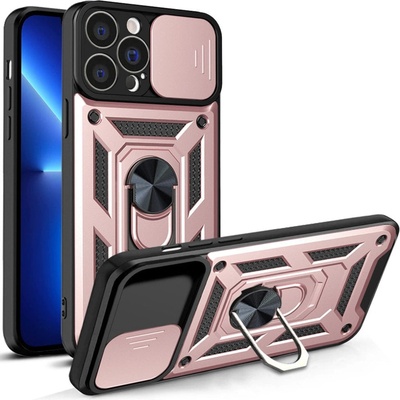 HQWear Кейс с протектор за камера HQWear Hybrid Armor Camshield за iPhone 13 Pro Max, розов (9145576268025)