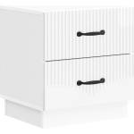 vidaXL Нощен шкаф Бял гланц 43 x 34, 5 x 44, 5 см Инженерна дървесина (895223)