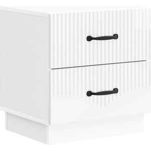 vidaXL Нощен шкаф Бял гланц 43 x 34, 5 x 44, 5 см Инженерна дървесина (895223)