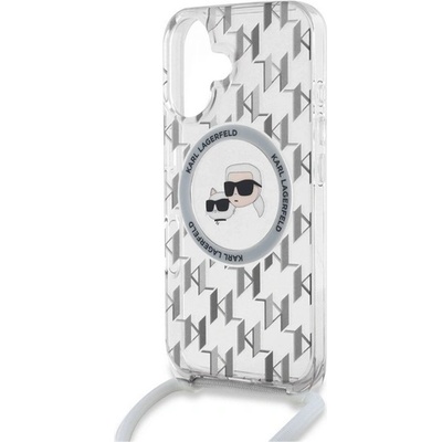 CG Mobile iPhone 16 KARL LAGERFELD IML MONOGRAM CROSSBODY K&CH HEADS MAGSAFE силиконов протектор за телефон, удароустойчив, каишка за врата, TRANSFER KLHMP16SHCKCKLCT (KLHMP16SHCKCKLCT)