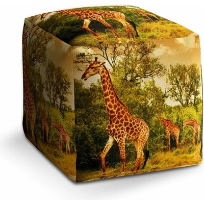 Sablio Taburet Cube Žirafy: 40x40x40 cm