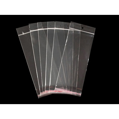 Prima-obchod PP sáček s lepicí klopou a závěsem 8x19,5 cm transparent 100 ks