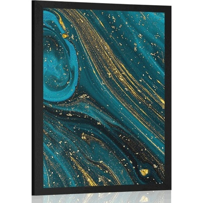 Plakát smaragdová abstrakce - 20x30 black