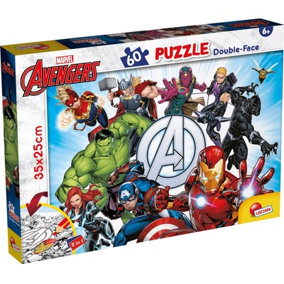 Lisciani Двулицев пъзел Lisciani за оцветяване от 60 части - Отмъстителите (99658)