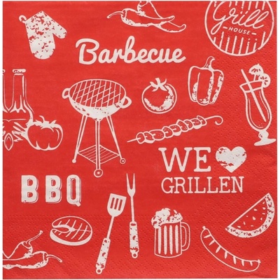 PAPSTAR Obrúsky BBQ Love 3V 33x33 cm 30 ks