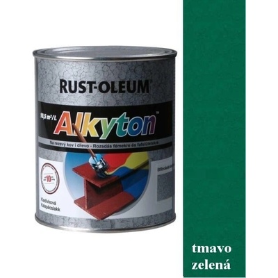 Rust Oleum Alkyton Kladivková farba na hrdzu 2v1 Tmavo zelená 250ml
