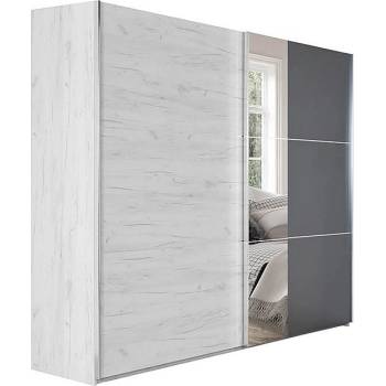 Matis Гардероб с плъзгащи врати и огледало apo 270 снежен дъб / антрацит