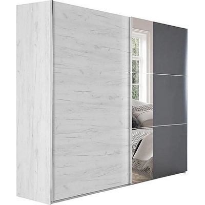 Matis Гардероб с плъзгащи врати и огледало apo 270 снежен дъб / антрацит