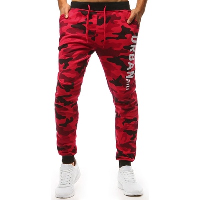 Dstreet pánské teplákové kalhoty camo UX3516 červené