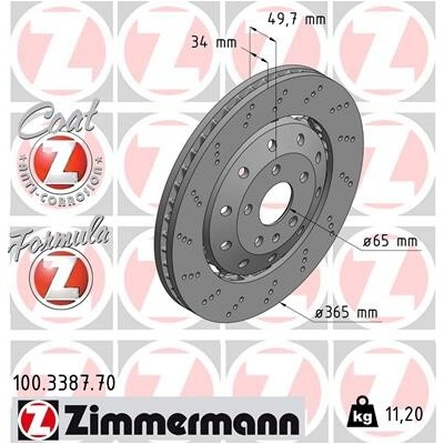 Brzdový kotúč ZIMMERMANN 100.3387.70 (100338770)