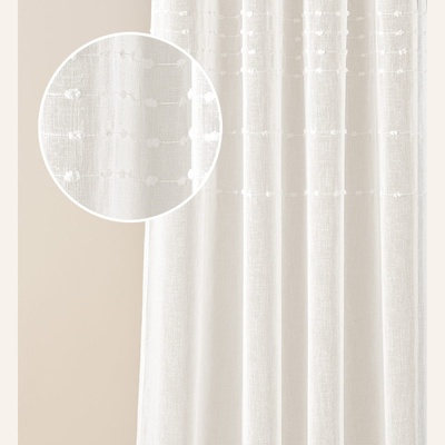Záclona MARISA na francúzske okno v krémovej farbe s riasiacou páskou Šírka 140 cm | Dĺžka 250 cm krémová