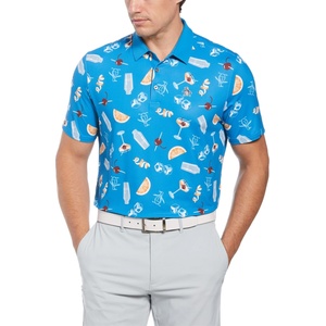 Original Penguin Golf Блуза с яка Original Penguin Golf Men's PG Alovr Oversize Short-Sleeve Performance Polo Shirt - Med Blue