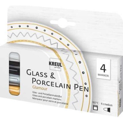 Kreul Sada metalických markerov na sklo a porcelán Glamour 4ks