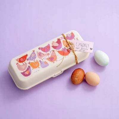 Koziol Vajcia úložný box biela bavlna EGGS TO GO na 10 vajec 28 cm