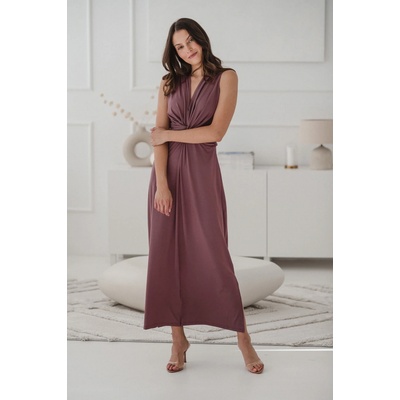Tehotenské maxi šaty na dojčenie Loop Maxi Dress Rose Brown