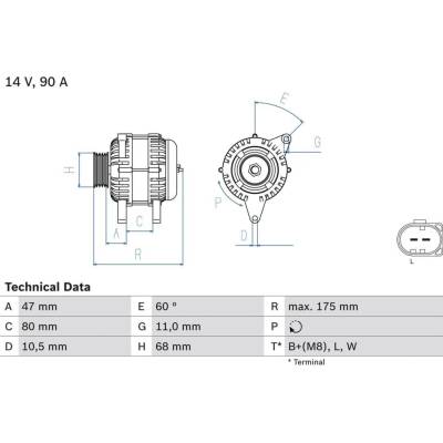 Generátor BOSCH 0 986 042 670 (0986042670)