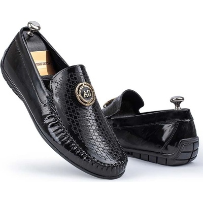 Alexander garcia Мъжки мокасини от естествена кожа - Черни 20230321071 (371112_Черно)