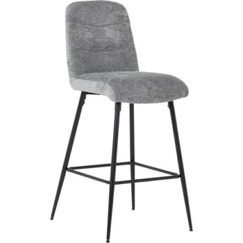 Carmen Бар стол Carmen ALFORD, до 100кг, дамаска, праховобоядисана метална база, светлосив (bt-3521323)