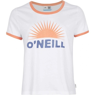 O'Neill Dámske tričko MARRI RINGER T-SHIRT biela oranžová modrá