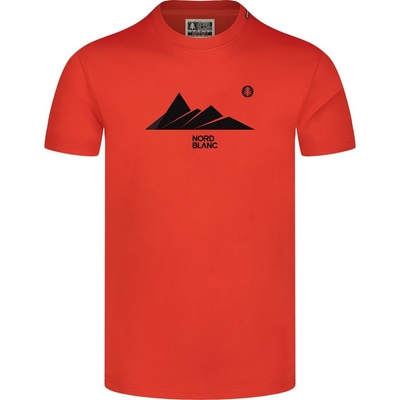 Nordblanc pánské bavlněné tričko ORIGAMI NBFMT8143 ORANŽOVÝ INKOUST