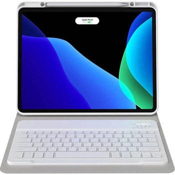 Baseus Brilliance Keyboard Case (ARJK000102) - кожен калъф и безжична блутут клавиатура за iPad Pro 12.9 M2 (2022), iPad Pro 12.9 M1 (2021), iPad Pro 12.9 (2020), iPad Pro 12.9 (2018) (бял)