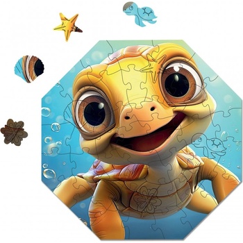 Milliwood Дървен пъзел Milliwood, Hi, I' m little, 46 части - Костенурката Тео (OM-TheoTurtle-5058)