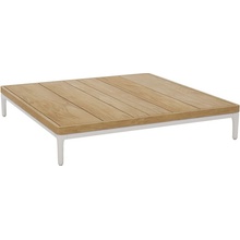 Manutti Zendo Sense 96 x 96 x 15 cm rám hliník bílý white deska brushed teak