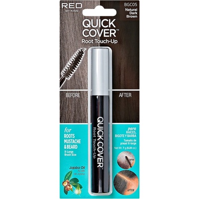 Kiss Quick Cover Root Touch-Up Natural Řasenka na krytí šedin a odrostů Dark Brown 7 g