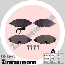 Sada brzdových destiček, vždy 4 kusy v sadě ZIMMERMANN 25683.200.2 (256832002)