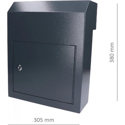 schránka poštová (380x305x150mm), hrúbka 1.5mm), max. formát listu: A4, farba: RAL 7016 Antracit