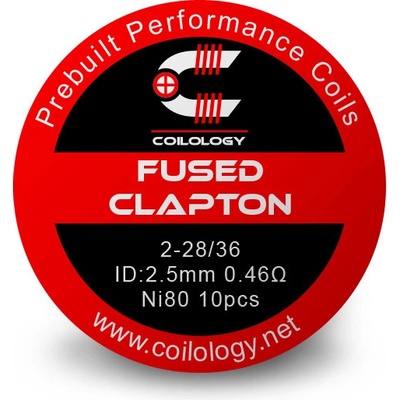 Coilology předmotané spirálky pro DL Fused Clapton Ni80 NiChrome 10ks 0,46 Ω Ni80
