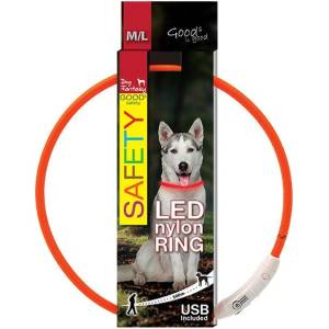 Dog Fantasy LED нашийник Dog Fantasy от найлон - оранжев 65см