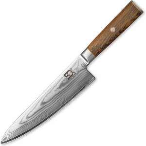 Dellinger Нож на готвача COCOBOLO JUICE WHITE DAMASCUS 21 см, кафяв, Dellinger (DNGRDCKBJCH8)