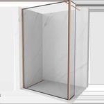 Mexen Kioto душ параван Walk-in 120 x 40 см, черна рамка, четкана мед - 800-120-212-65-70-040 (800-120-212-65-70-040)