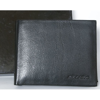 kožená peněženka Azzaro z měkké černé pravé kůže s šedým lemem