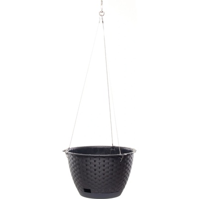 Prosperplast Kvetináč závesný RATOLLA ROUND W antracit s oceľ. lankom 21,7 cm