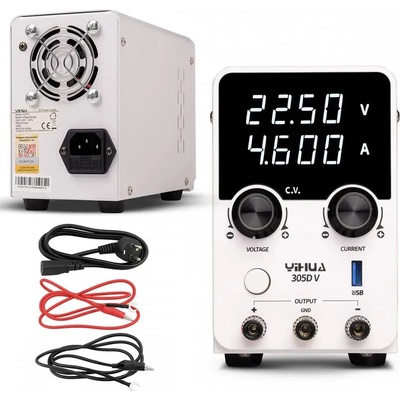 Laboratorní zdroj YIHUA 305D-V, 30V/5A+USB 20W QC3.0, spínaný