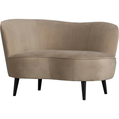Woood lounge křeslo Norma 112 cm sametové béžové levé