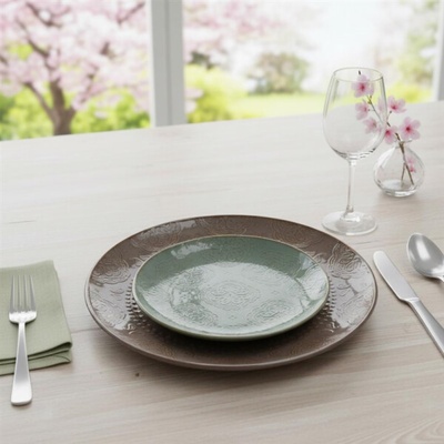 DOMOLETTI Dezertní talíř Green arabic 19 cm, zelená