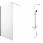 Grohe Комплект душ кабина Omnires Marina Walk-In хром 100x200 см и душ колона Grohe Vitalio Start хром (DNR10XCRTR+26696000)