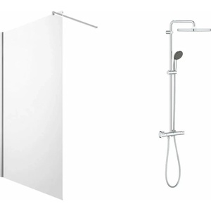 Grohe Комплект душ кабина Omnires Marina Walk-In хром 100x200 см и душ колона Grohe Vitalio Start хром (DNR10XCRTR+26696000)