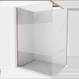 Mexen Kioto душ кабина Walk-in 90 x 200 см, прозрачно/матово 8 мм, четката мед - 800-090-101-65-35 (800-090-101-65-35)