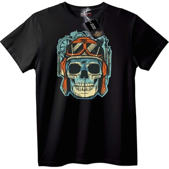 NOONEBRAND Тениска Пилотски Skull - M, Black