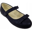 Miss E 4772 baleríny detské balerínky s opaskom čierne